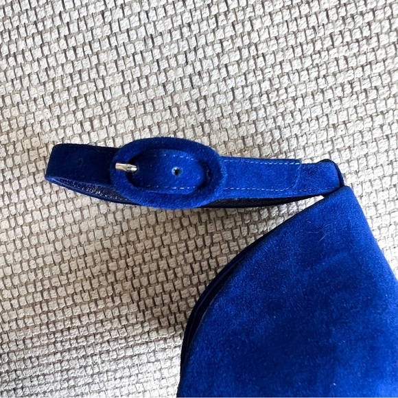 Christian Louboutin Astrida Bride 100 Suede Pump in Blue Suede - Picture 4 of 7